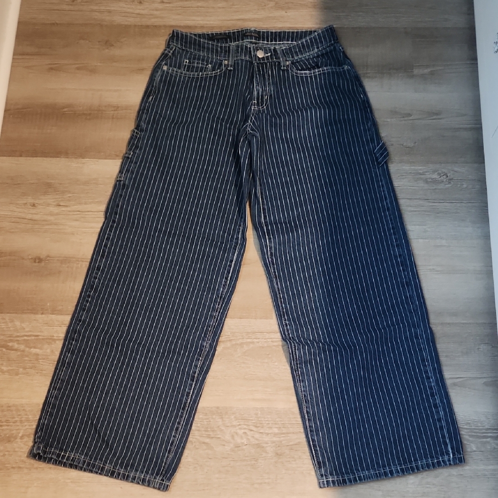 wild fable Navy Pinstripe Wide Leg Jeans